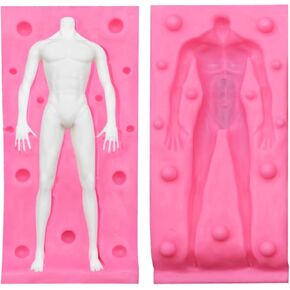 Large Human Body Silicone Clay Mold 3D Human Doll Sculpture Polymer Mold Full Body Male Female Mold for Polymer Clay Craft (Large Man)
