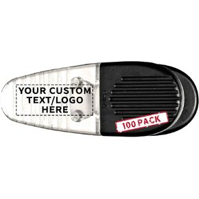 100 Magnetic Memo Holders Set - Customizable Text, Logo - Large Clip, Plastic - TBlue in Kuwait