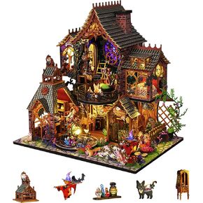 Flever Dollhouse Miniature DIY House Kit Creative Room with Furniture for Romantic Artwork Gift (Magic Treasure House)