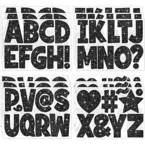 128 Pcs Gold Letter Stickers Glitter Large Bulletin Board Letters Alphabet Stickers Vinyl Self-Adhesive Sticker Letters for Poster Board Display Crafts Mailbox Door Classroom Decor (Gold, 2.5 Inch)