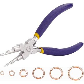 6 in 1 Bail Jewelry Making Pliers,6 Step Wire Looping Pliers,Making Pliers With Anti Slip Handle Bail for Jewelry Making,Wire Bending Tool for Bending 3-10mm Bails,Hooks,Loops,Jump Rings