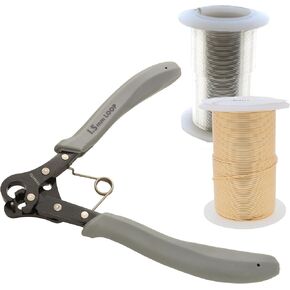 مجموعة Beadsmith Looper-تتضمن خطوة واحدة من خطوة واحدة من خطوة واحدة (2.25 مم) و 2 مقاوم للمشتطات 20 أخطاء الأسلاك ، 15 ياردة لكل من الفضة والذهب-قم بإنشاء حلقات متسقة للمجوهرات في خطوة واحدة