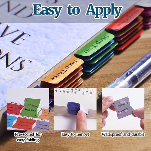 LParkin Premium Index Tabs for AA 12 Steps and 12 Traditions Book - 36 Color-Coded PVC Laminated Tabs with Alignment Guide (Includes 26 Coding Guidelines Tabs + 10 Blank Tabs) - Book Not Included in Saudi Arabia