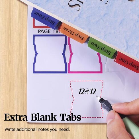 LParkin Premium Index Tabs for AA 12 Steps and 12 Traditions Book - 36 Color-Coded PVC Laminated Tabs with Alignment Guide (Includes 26 Coding Guidelines Tabs + 10 Blank Tabs) - Book Not Included in Saudi Arabia