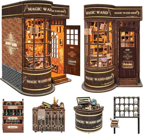 Book Nook Kit for Adults, Booknook DIY Miniature House Kit, 3D Wooden Puzzles for Adults, Wood Gifts for Book Lovers Women Friends - Magic Wand Shop in Saudi Arabia