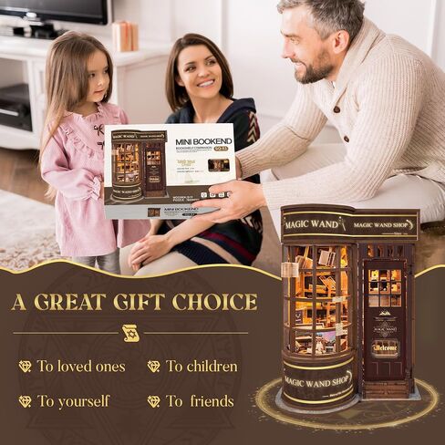 Book Nook Kit for Adults, Booknook DIY Miniature House Kit, 3D Wooden Puzzles for Adults, Wood Gifts for Book Lovers Women Friends - Magic Wand Shop in Saudi Arabia