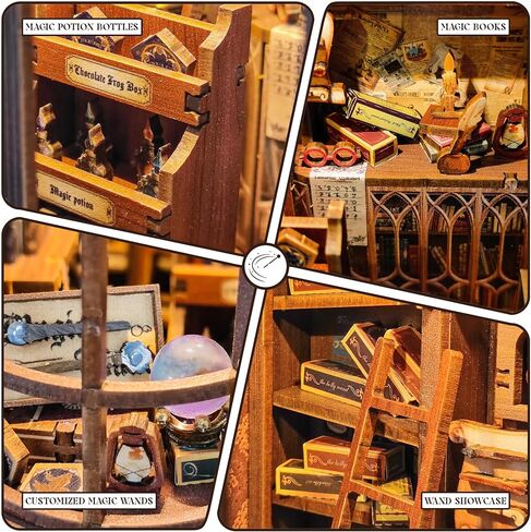 Book Nook Kit for Adults, Booknook DIY Miniature House Kit, 3D Wooden Puzzles for Adults, Wood Gifts for Book Lovers Women Friends - Magic Wand Shop in Saudi Arabia