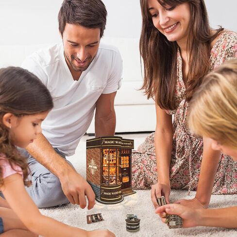Book Nook Kit for Adults, Booknook DIY Miniature House Kit, 3D Wooden Puzzles for Adults, Wood Gifts for Book Lovers Women Friends - Magic Wand Shop in Saudi Arabia