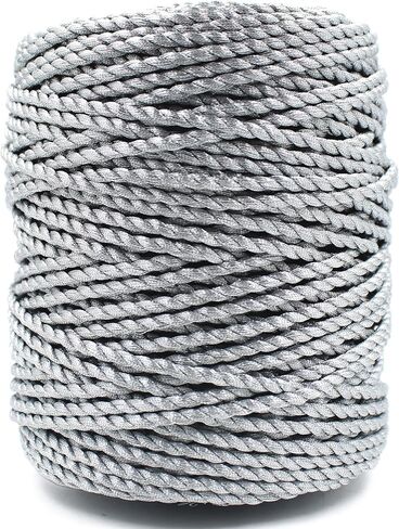 3 Ply ملتوية Macrame Cord 3mm x 109yards 100 ٪ من القطن الطبيعي مثل القطن الحبل الماكرام مثل الحبل لمستلزمات Macrame المصنوعة يدويًا ، شنقا الجدار ، شماعات النبات (صفراء فاتحة ، 3 مم × 109 ياردات) in Kuwait