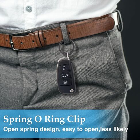 9 PCS Round Spring Ring Clips, Silver Metal Keyring Purse Clip, Heavy Duty Opening O Ring Carabiner for Keychains, Buckle Clasp for Backpacks, Purse, Keys, Bag Strap in Kuwait
