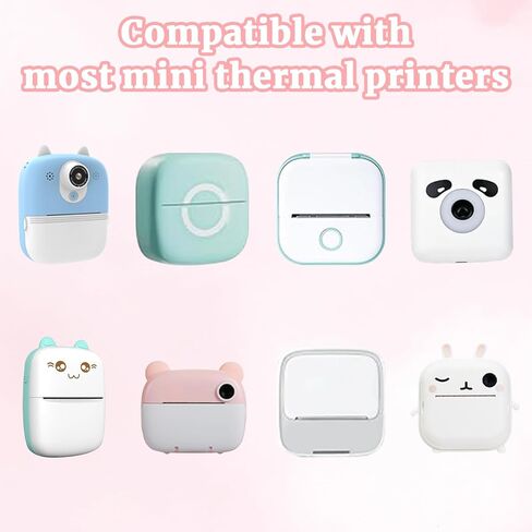 18 Rolls Mini Printer Sticker Paper, Colorful Thermal Printer Paper Set, Self Adhesive Mini Printer Thermal Sticker Compatible with Most Instant Inkless Refilling, 2.24 × 1 In (57 × 25 mm) in Kuwait