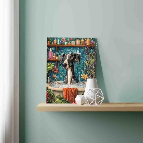 Aihonmin Green Bathtub Paint by Number for Adults Beginner,Plant DIY Acrylic Watercolor Painting by Numbers for Kids Beginners 16x20 inch Painting Craft On Canvas Home Decor(without frame) in Kuwait