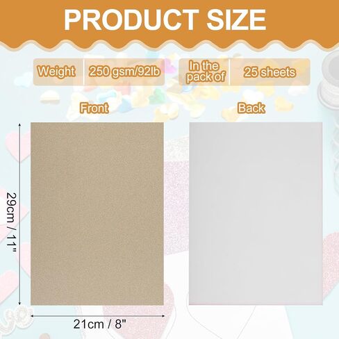 Meccanixity 25 ورقة ورقة بريق أسود ، 8 "x11" ورقة وميض ، 250GSM بطاقة أحادية الجانب لحرف DIY ، سكرابوكينغ ، زينة الحفلات ، الدعوات in Kuwait