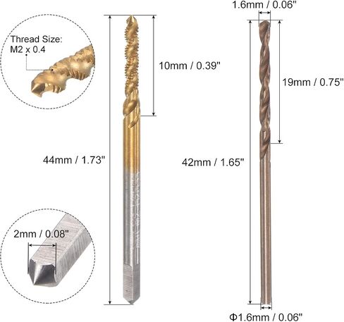 مجموعة رؤوس مثقاب uxcell M8 x 1.25 لولبية مقاس 6.8 مم، مطلية بالتيتانيوم متري M35 كوبالت عالية السرعة من الصلب أداة حفر صنبور لولبي in Saudi Arabia