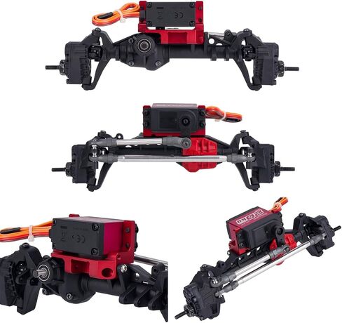 SCX10 III Servo Mount,Servo on Axle Mount, AR45P Portal Axle 4-Link Suspension for 1/10 RC Crawler Car SCX10 III Aluminum Alloy Upgrade Parts (Black) in Saudi Arabia