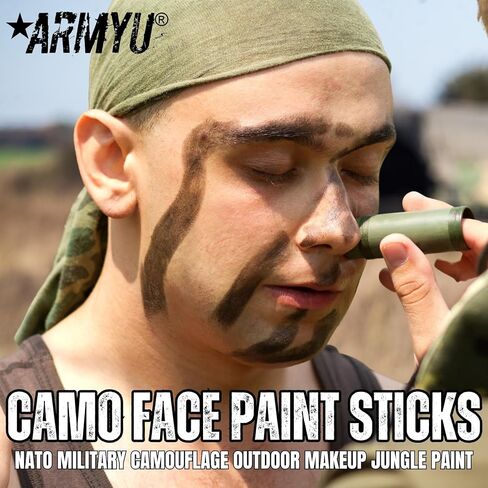 طلاء الوجه camo ، ناتو ممولة ماكياج مكياج العصي (3 عصي - 6 ألوان) in Saudi Arabia