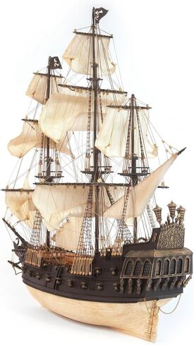 Occre Black Swan Cisne Negro Pirate Galleon 1:75 Scale Wooden Ship Construction Model Kit#12012 Comple Assembly مطلوبة (نموذج مع مجموعة الطلاء الممتازة Ocree) in Saudi Arabia