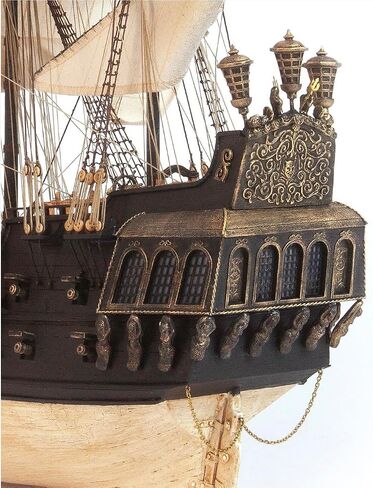 Occre Black Swan Cisne Negro Pirate Galleon 1:75 Scale Wooden Ship Construction Model Kit#12012 Comple Assembly مطلوبة (نموذج مع مجموعة الطلاء الممتازة Ocree) in Saudi Arabia