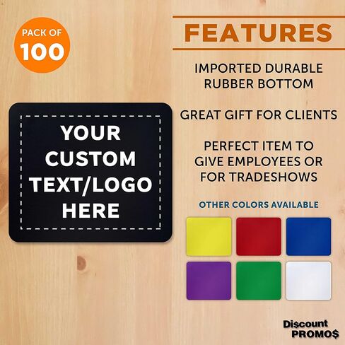 Custom Rectangle Mousepads Set of 10, Personalized Bulk Pack - Great Gift for Employees, Clients, and for Tradeshows - Red in Kuwait
