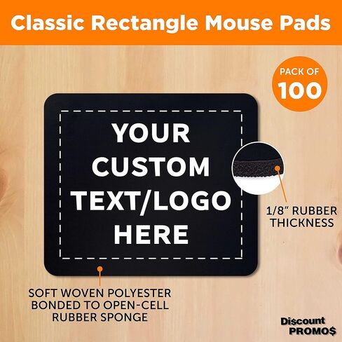 Custom Rectangle Mousepads Set of 10, Personalized Bulk Pack - Great Gift for Employees, Clients, and for Tradeshows - Red in Kuwait