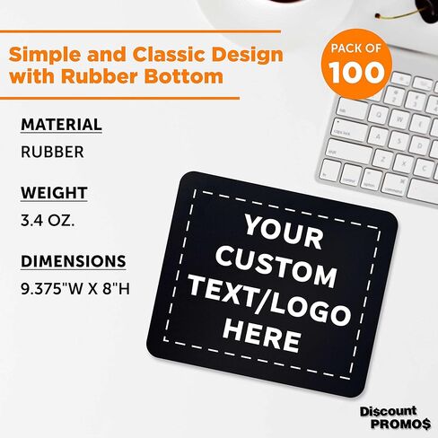 Custom Rectangle Mousepads Set of 10, Personalized Bulk Pack - Great Gift for Employees, Clients, and for Tradeshows - Red in Kuwait