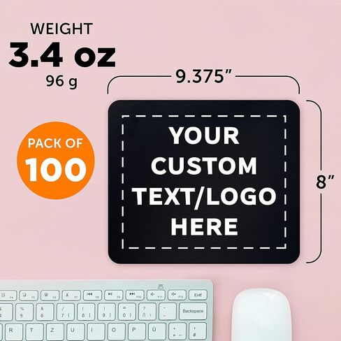 Custom Rectangle Mousepads Set of 10, Personalized Bulk Pack - Great Gift for Employees, Clients, and for Tradeshows - Red in Kuwait