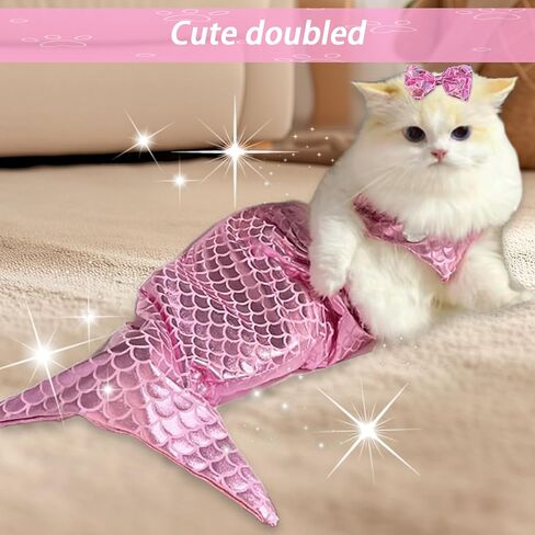 Cat Fishtail Costume, Pet Costume Suit, Puppy Kitten Fishtail Costume, Cat Holiday Dress Up in Kuwait