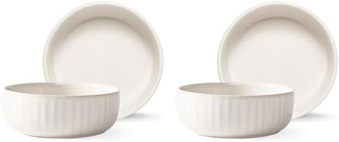 Fringe Studio Canvas Stream Small Ribbed Bisque Pet Bowl, PetShop Collection (506001) in Saudi Arabia