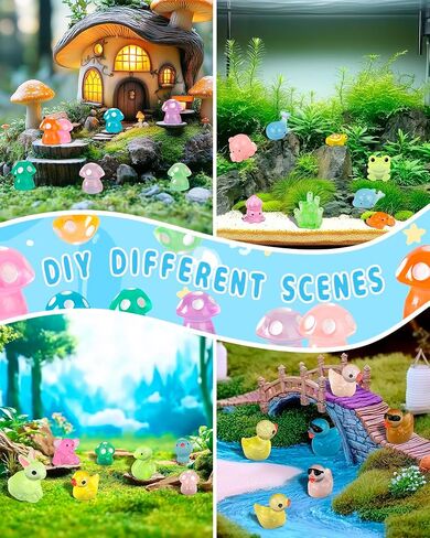 160 PCS MINI Resin Animals Kit - Tiny Resin Time Animals التماثيل الإكسسوارات لـ Aquarium Fairy Garden Decor in Kuwait