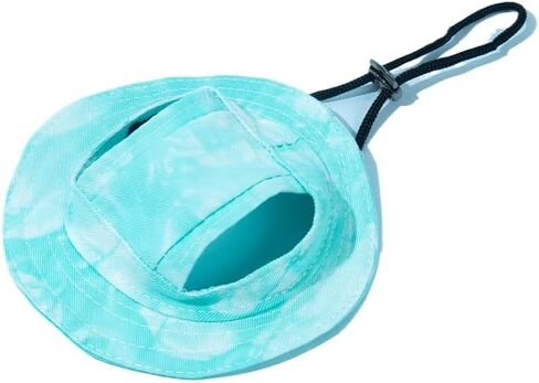 Dog Cat Sunshade Anti-strangle Hat Exposed Ears Adjustable Rope Buckle Bucket Hat Pet Supplies (S,Blue) in Saudi Arabia