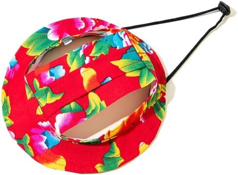 Dog Cat Sunshade Anti-strangle Hat Exposed Ears Adjustable Rope Buckle Bucket Hat Pet Supplies (S,Blue) in Saudi Arabia