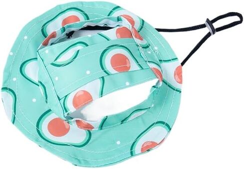 Dog Cat Sunshade Anti-strangle Hat Exposed Ears Adjustable Rope Buckle Bucket Hat Pet Supplies (S,Blue) in Saudi Arabia