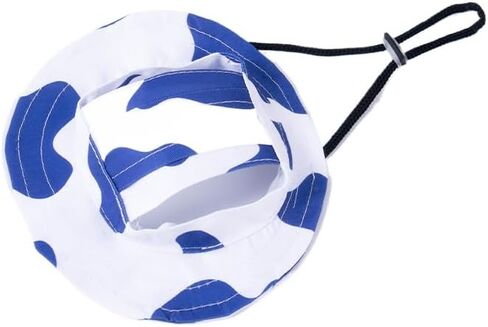 Dog Cat Sunshade Anti-strangle Hat Exposed Ears Adjustable Rope Buckle Bucket Hat Pet Supplies (S,Blue) in Saudi Arabia