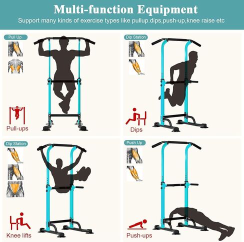 محطة غمس بار سحب لأعلى من باور تاور وحامل قضيب غمس قابل للتعديل للارتفاع، معدات تمارين رياضية منزلية متعددة الوظائف، محطة تدريب القوة واللياقة البدنية in Kuwait