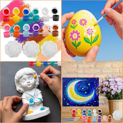 16 Set Canvas Panels and Easel Painting Kit,8 x 10 in Painting Canvases with Easel,16 Acrylic Paint Strips with 32 Brushes,16 Palettes,Art Painting Kits for Birthday Party Favors in Kuwait