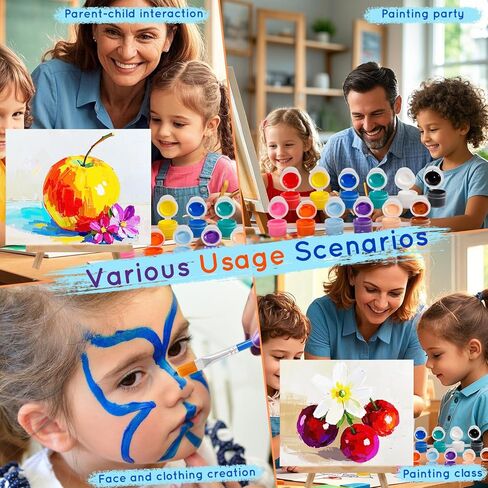 16 Set Canvas Panels and Easel Painting Kit,8 x 10 in Painting Canvases with Easel,16 Acrylic Paint Strips with 32 Brushes,16 Palettes,Art Painting Kits for Birthday Party Favors in Kuwait