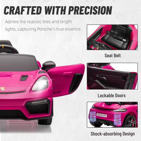 12 فولت ركوب السيارة للأطفال ، Porsche 718 Spyder Battery Ride على لعبة ، سيارة كهربائية للأطفال مع الموسيقى ، USB ، MP3 ، Bluetooth ، 3 سرعات ، تعليق العجلات ، مصابيح LED (أبيض) in Kuwait
