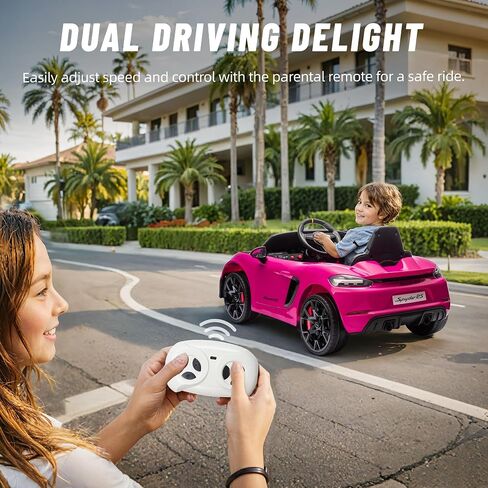 12 فولت ركوب السيارة للأطفال ، Porsche 718 Spyder Battery Ride على لعبة ، سيارة كهربائية للأطفال مع الموسيقى ، USB ، MP3 ، Bluetooth ، 3 سرعات ، تعليق العجلات ، مصابيح LED (أبيض) in Kuwait