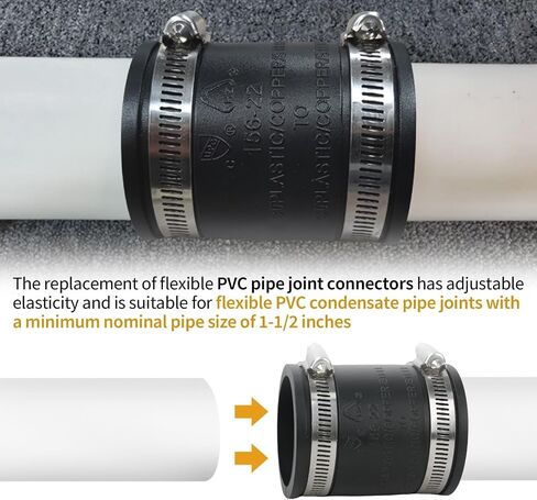 Dust Control Flex Cuff, with Stainless Steel Hose Clamps, Flexible Pipe Coupling for Cast Iron and Plastic Plumbing Connections (1 1/4 Inch) in Saudi Arabia