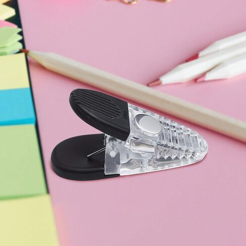 100 Magnetic Memo Holders Set - Customizable Text, Logo - Large Clip, Plastic - TBlue in Kuwait