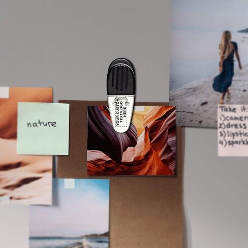 100 Magnetic Memo Holders Set - Customizable Text, Logo - Large Clip, Plastic - TBlue in Kuwait