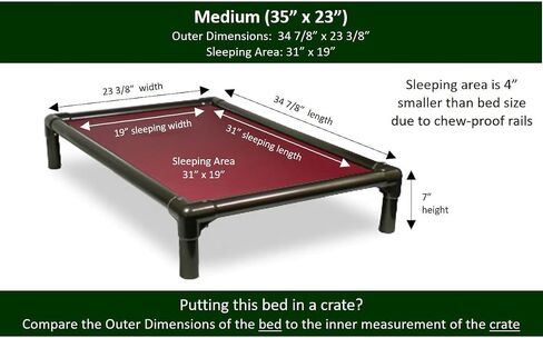 Kuranda Chewproof Dog Bed - Walnut PVC - 40" x 25" - Cordura Nylon - Forest in Saudi Arabia