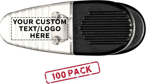 100 Magnetic Memo Holders Set - Customizable Text, Logo - Large Clip, Plastic - TBlue in Kuwait