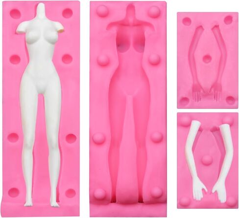 Large Human Body Silicone Clay Mold 3D Human Doll Sculpture Polymer Mold Full Body Male Female Mold for Polymer Clay Craft (Large Man) in Kuwait