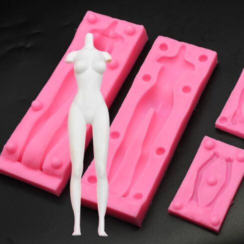 Large Human Body Silicone Clay Mold 3D Human Doll Sculpture Polymer Mold Full Body Male Female Mold for Polymer Clay Craft (Large Man) in Kuwait