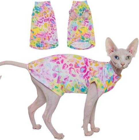 قميص تبريد Cat sphynx للصيف ، قميص جاف سريع upf 50+ قميص للقطط وملابس الكلاب الصغيرة ، سترة الصيف للقطط (الأخضر ، x-large (8-11 رطل)) in Kuwait