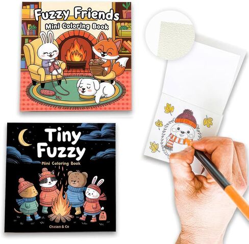Chason & Co Mini Colorning Book الكبار - كتب التلوين الصغيرة للبالغين | فن جريء وسهل ، لطيف للمراهقين والنساء تخفيف الإجهاد | 50 صفحة × 3 حزمة حجم السفر + صفحة واقي نزيف (دافئ) in Saudi Arabia