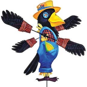 Whirligig Spinner Crow Scarecrow – Fun, Vibrant Wind Spinner, Weather-Resistant Garden Decor, Durable & Lightweight for Yards, Patios, and Gardens - Eye-Catching Outdoor Decoration