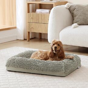 Arlee Slumber Box Ultimate Memory Foam Pet Bed, Comfy & Calming, Washable Cover, Ideal for Dogs, Puppies, and Pets, Anxiety Relief, Crate & Kennel Furniture,Taupe, Small