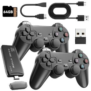 likjhbn 2025 Upgraded Retro Gaming Console, Retro Game Console with 20000+ Games & 15 Emulators, Retro Drive Game Stick 4K HDMI Output, 2.4GHz Wireless Controllers